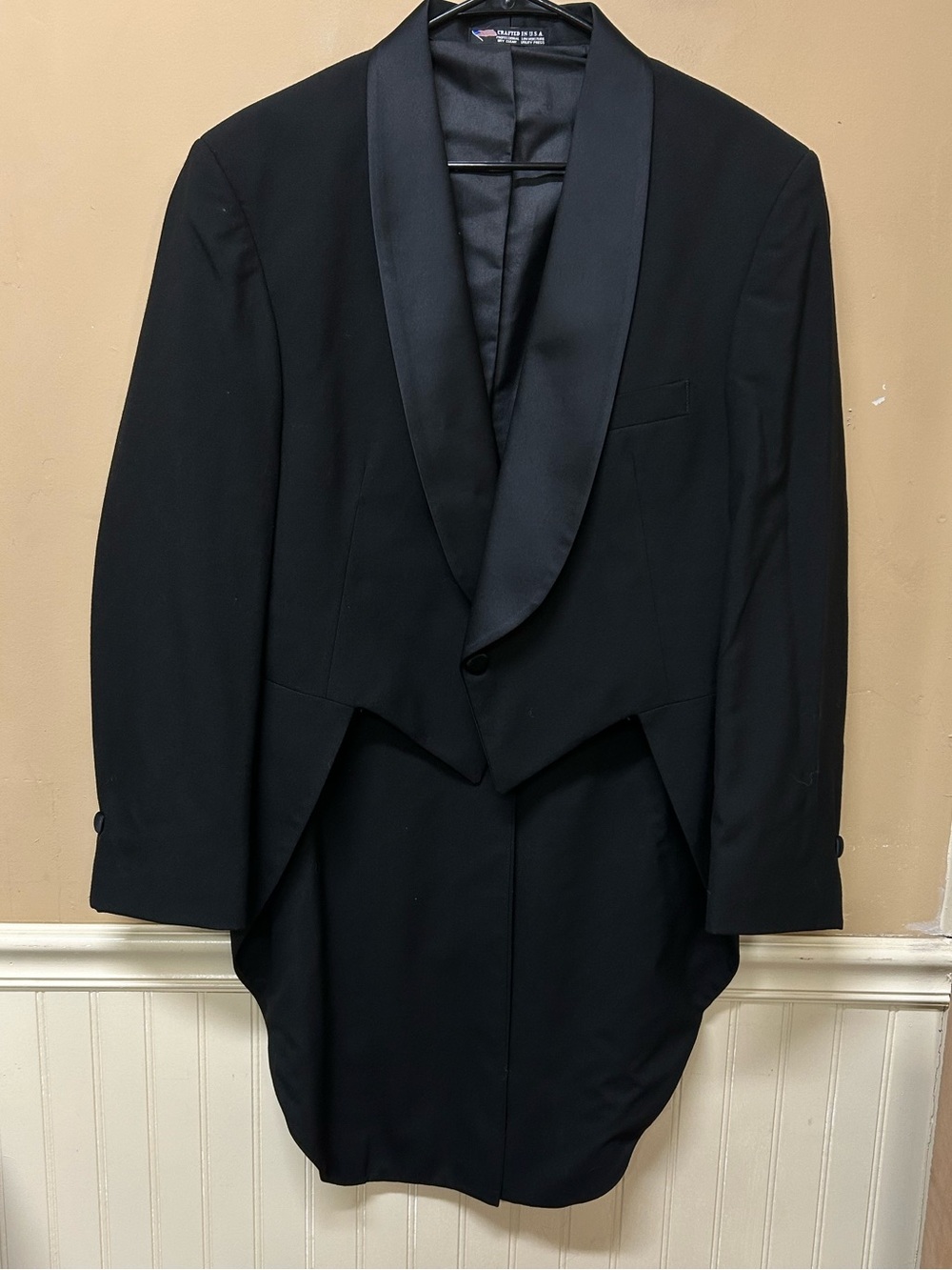 Raffinati Mens Black Tuxedo Jacket w/ Tails Size 41R